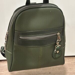 Green Genuine Leather Backpack